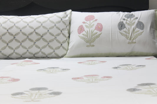 Floral Minimalistic Cotton Bedsheet Set