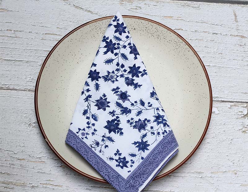 Aranya Hand Block Printed Table Napkin Set of 6