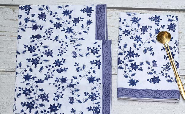 Aranya Hand Block Printed Table Napkin Set of 6