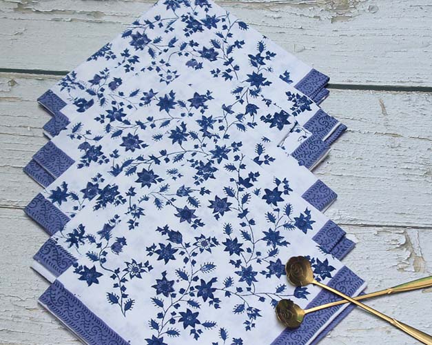 Aranya Hand Block Printed Table Napkin Set of 6