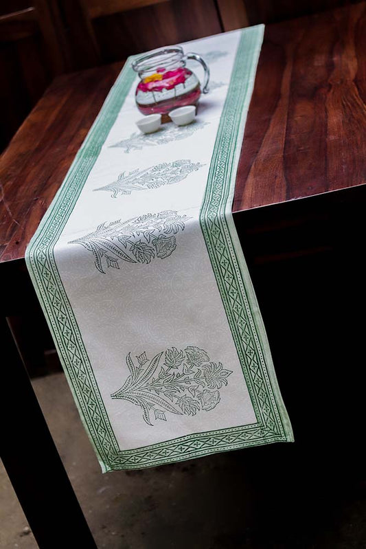 Green Buti Table Runner